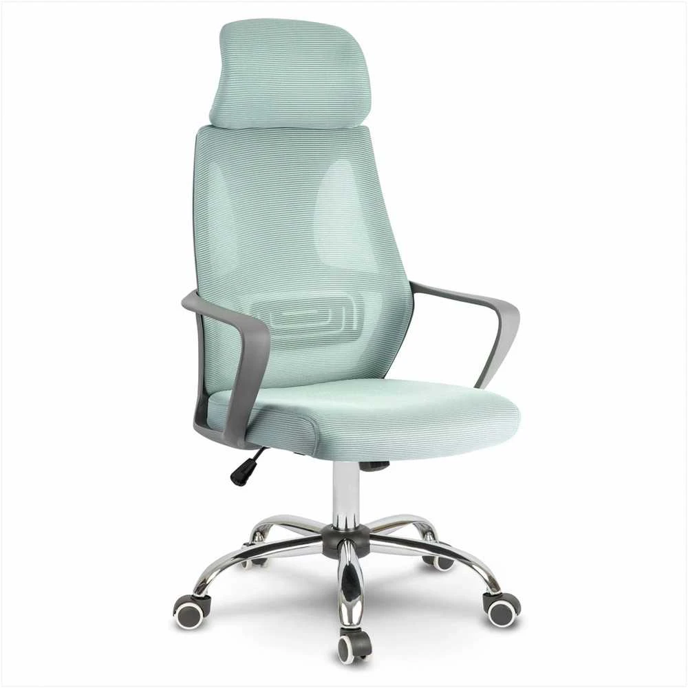 Biuro kėdė su tinklelio atlošu, reguliuojama galvos atrama ir aukščiu, ergonomiškas dizainas, modernus stilius, patogus sėdėjimas