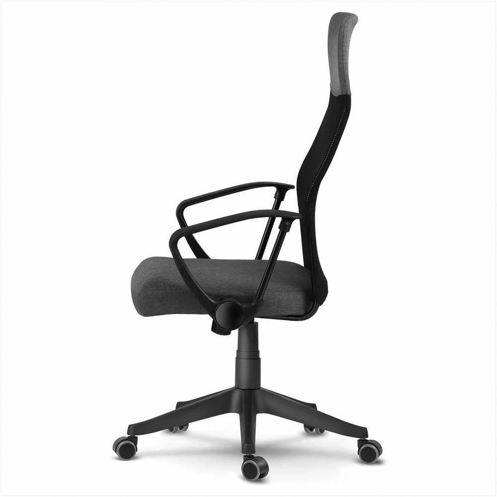 Biuro kėdė su tinkleliu, ergonomiško dizaino, reguliuojamo aukščio, tamsiai pilka vadovo kėdė, patogi kompiuterio kėdė