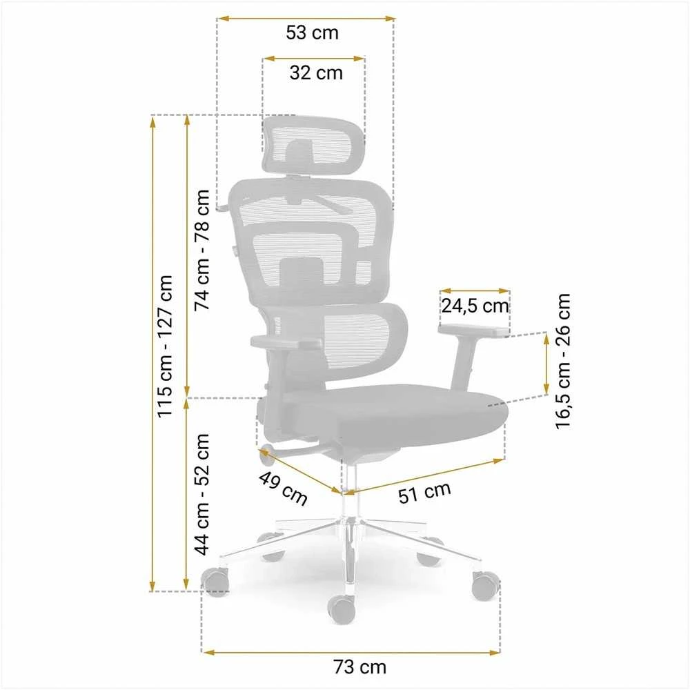 Sofotel Biuro kėdė su tinkliniu atlošu, ergonomiško dizaino, reguliuojamo aukščio, juoda vadovo kėdė, patogi kompiuterio kėdė