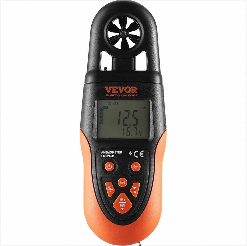 Bluetooth rankinis anemometras banglentėms, dronams ir ŠVOK, nešiojamas vėjo greičio matuoklis su LED apšvietimu, vandeniui atsparus skaitmeninis vėjo matuoklis su Bluetooth ryšiu