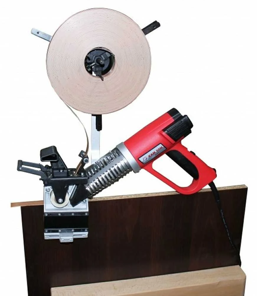 Briaunų apdailos mašina, baldams, su šoniniais ir galiniais apipjaustytuvais, aliuminio liejinys, temperatūros kontrolė, 50 mm laminavimo mašina
