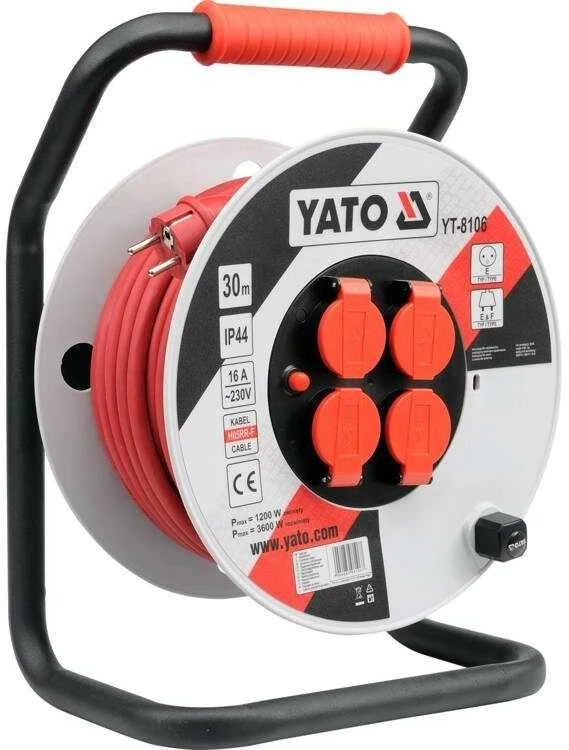 Ilgiklis vyniojamas ant ritės Yato YT-8106; 30 m; 3x2,5 mm²