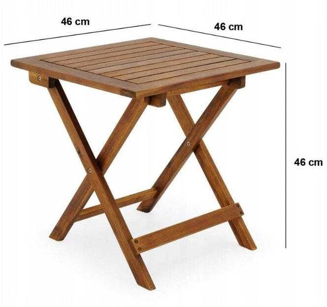 Casaria kvadratinis medinis stalas 46 x 46 x 46 cm