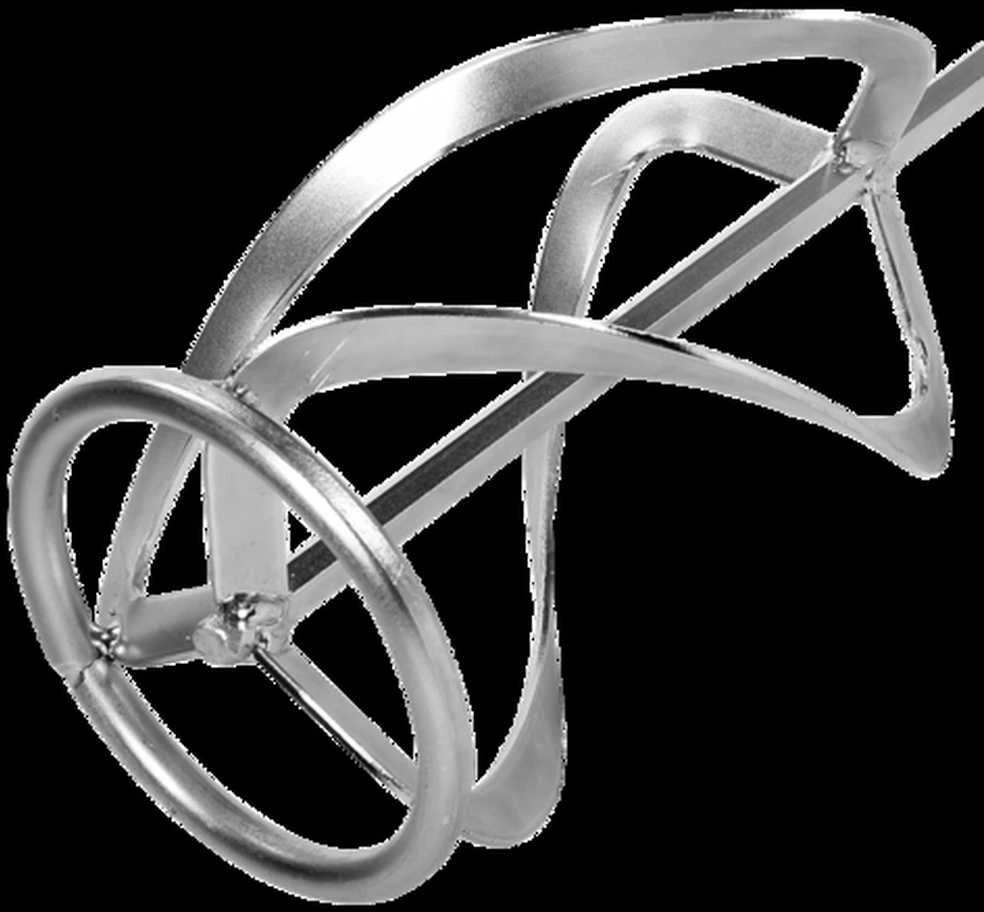 Cinkuotas maišytuvas, spiralinis, trigubas, 135 x 600 mm, M14 sriegis, betonui