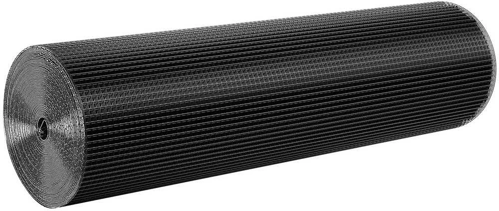 Cinkuotos vielos tinklo ritinys vištidėms, 1220x30480 mm techninė medžiaga, juodu vinilu dengtas vielos tinklelis, sodo tvora