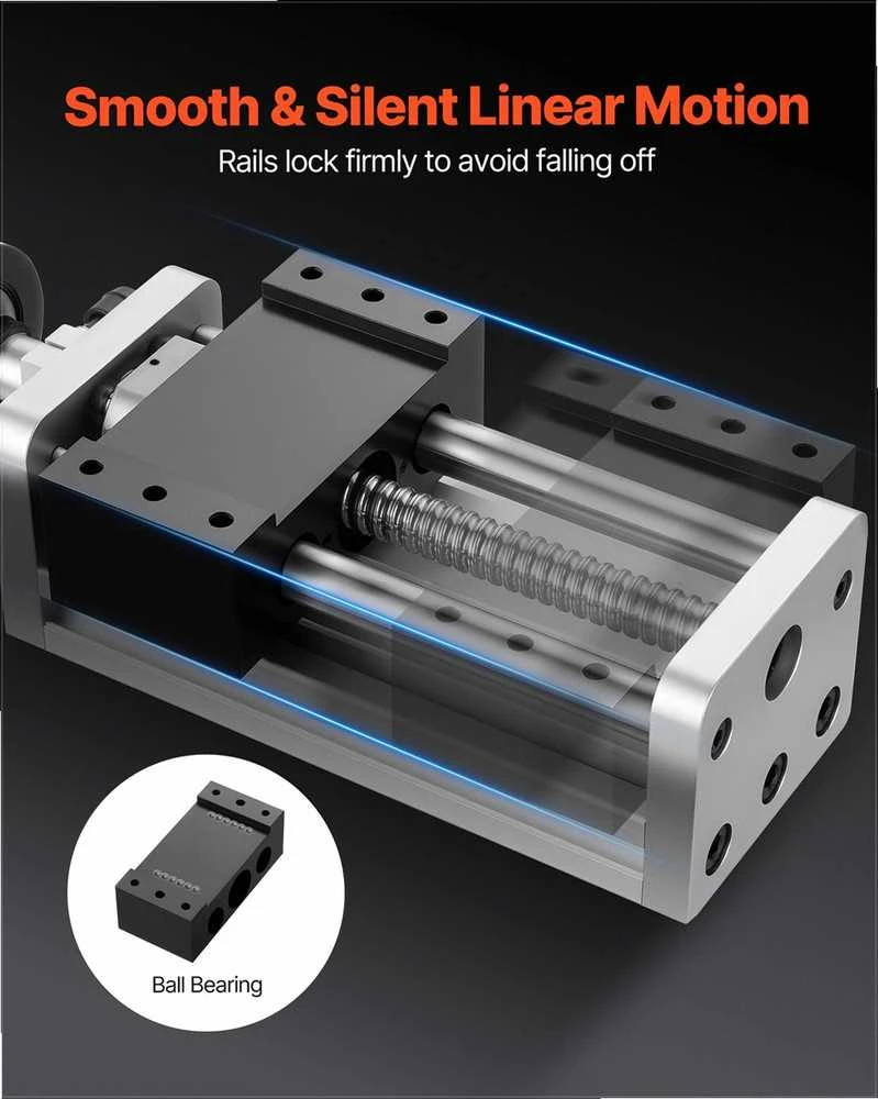 VEVOR Linijinis pavaros įtaisas CNC staklėms, 100 mm eiga