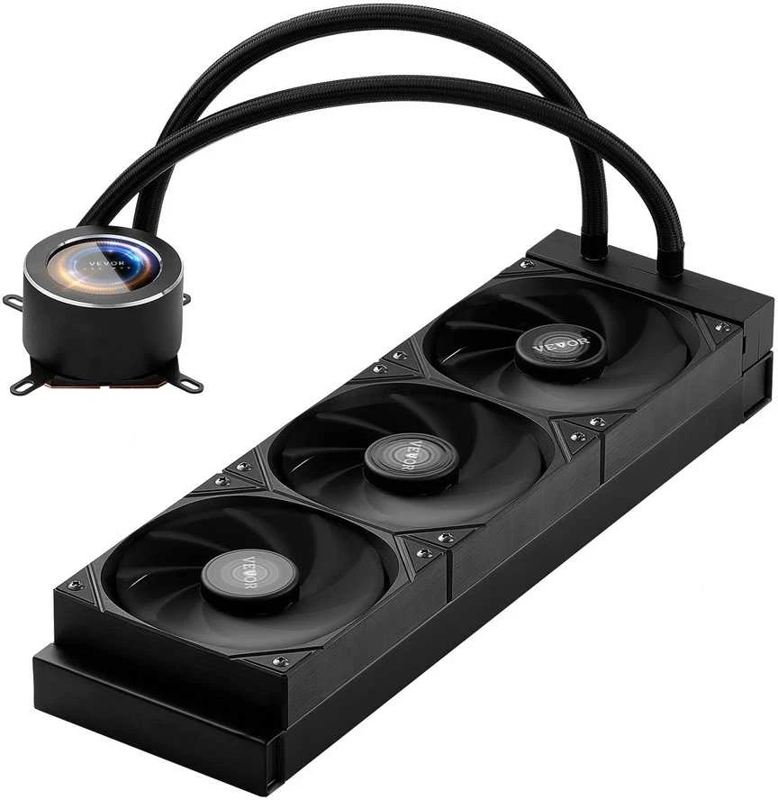 CPU skysčio aušintuvas, AIO vandens aušinimo sistema, 120mm PWM ventiliatoriai, CPU aušintuvas, skirtas Intel ir AMD, efektyvus CPU aušinimo sprendimas