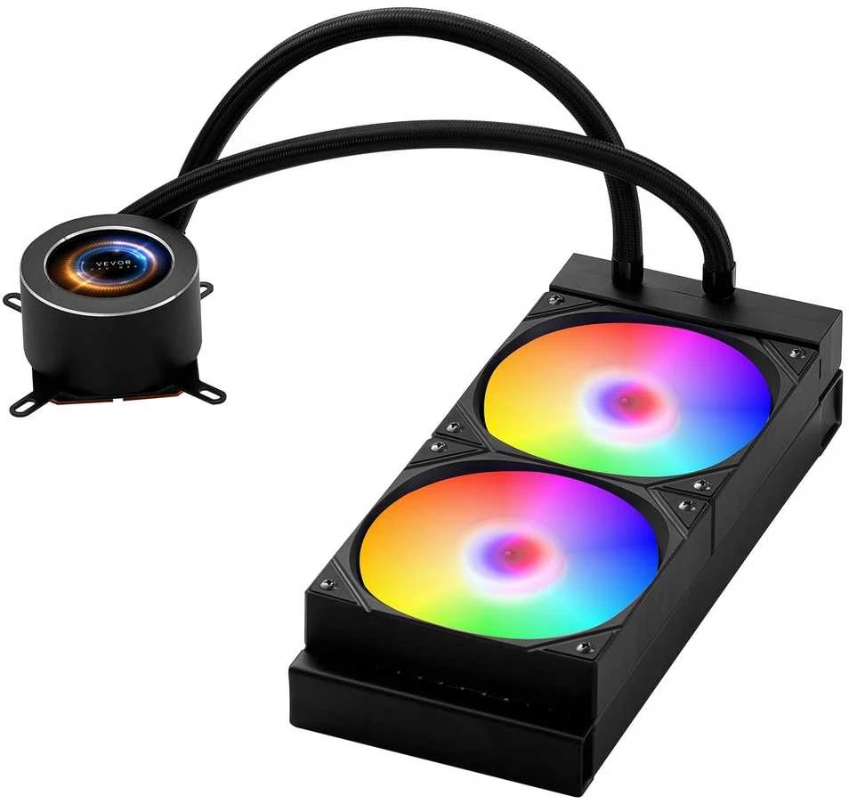 CPU skysčio aušintuvas, AIO vandens aušinimo sistema, ARGB apšviestas CPU aušintuvas, 120 mm CPU aušintuvas, efektyvus CPU aušinimo sprendimas