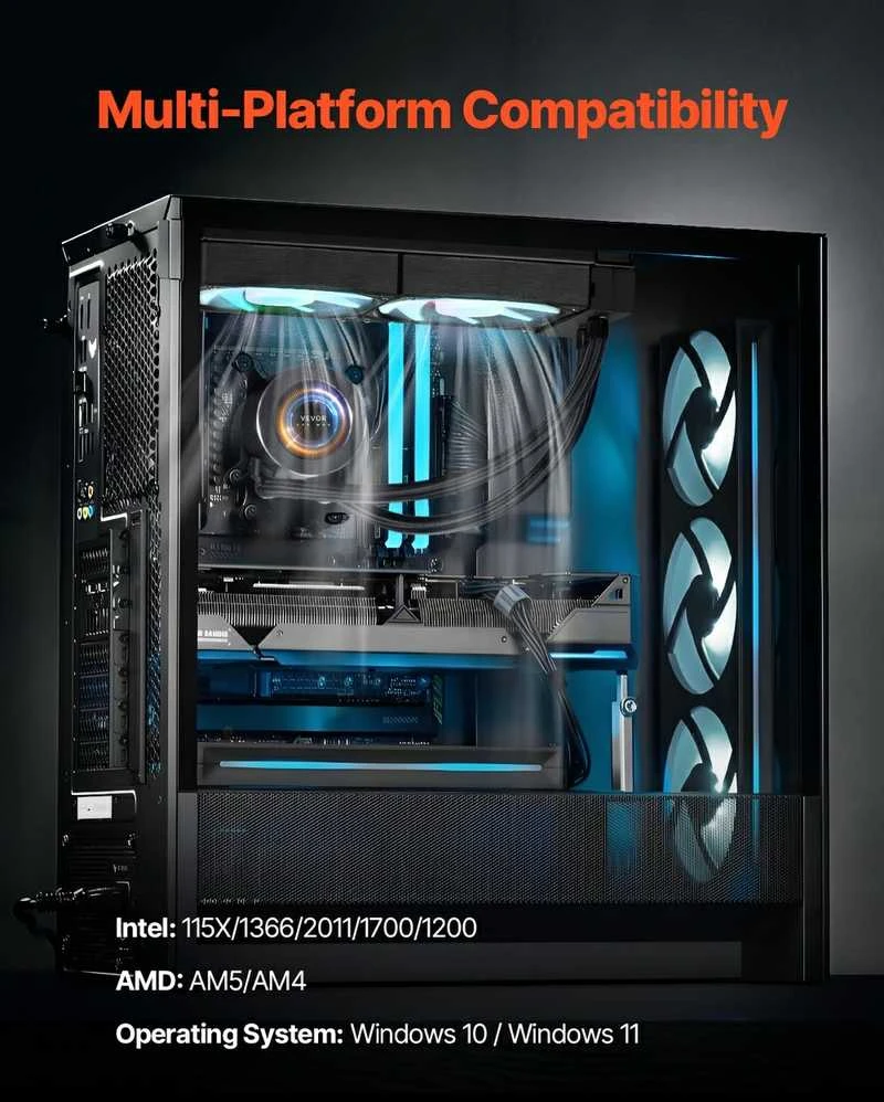 CPU skysčio aušintuvas, AIO vandens aušinimo sistema, ARGB apšviestas CPU aušintuvas, 120 mm CPU aušintuvas, efektyvus CPU aušinimo sprendimas