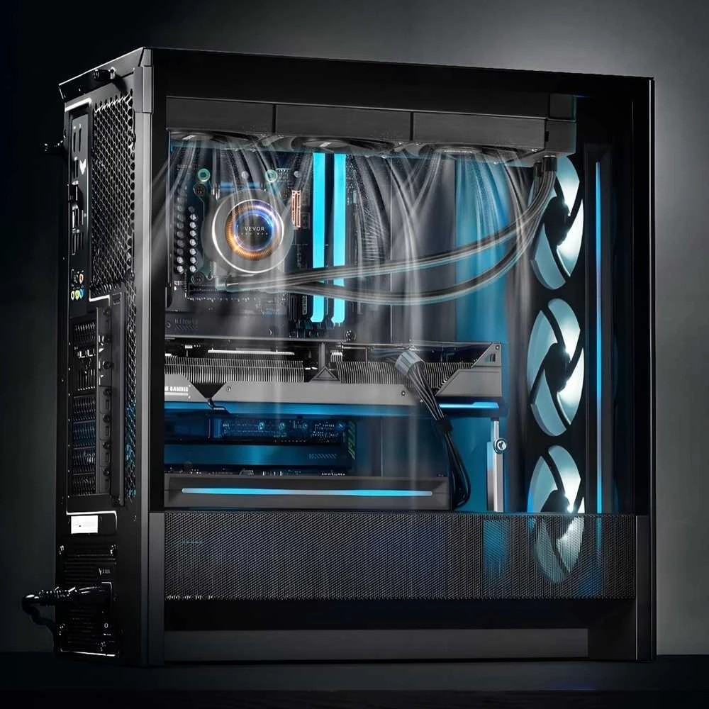 CPU skysčio aušintuvas, AIO vandens aušinimo sistema, 120mm PWM ventiliatoriai, CPU aušintuvas, skirtas Intel ir AMD, efektyvus CPU aušinimo sprendimas