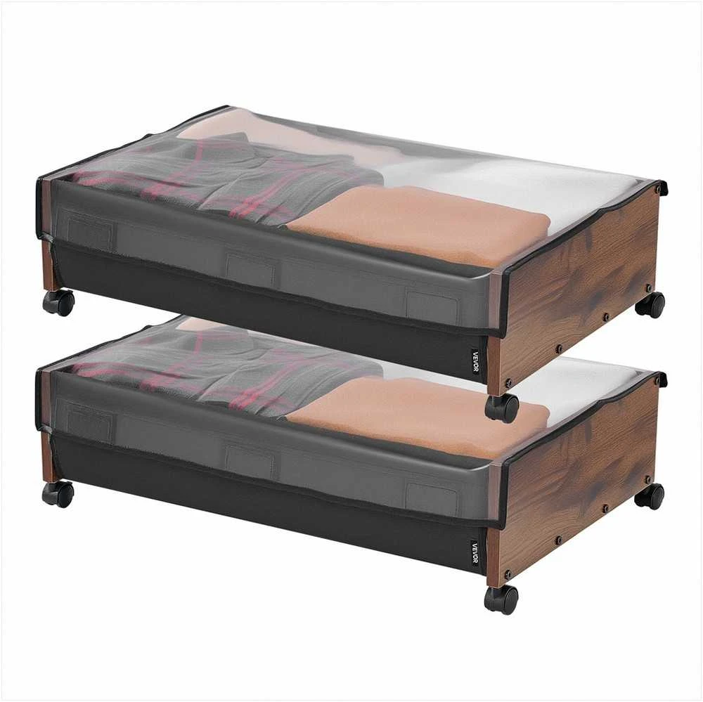 Daiktų saugojimo dėžės po lova su ratukais drabužiams ir batams, užrakinami ratukai skaidrus viršus, po lova telpančios dėžės riedantys konteineriai, talpios dėžės tvarkai palaikyti