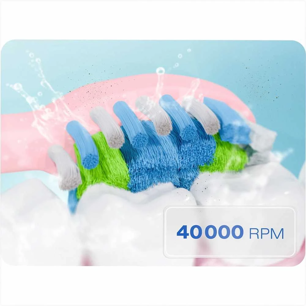 Dantų šepetėlis Soninių dantų šepetėlių rinkinys, 2 vnt., su 6 keičiamomis galvutėmis, 40 000 vibracijų, jautriems dantims, balinimui, dantenų priežiūrai, giliam valymui, ilgas baterijos veikimo laikas