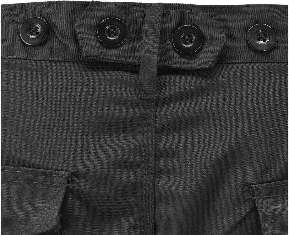 Darbo kelnės, dydis 2XL, devynios kišenės, juodos ir raudonos spalvos, patvari medžiaga