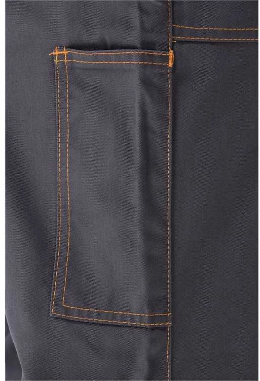 Yato Darbo kelnės, dydis L/XL, su penkiomis kišenėmis, pilkos ir oranžinės spalvos, skirtos apsaugai