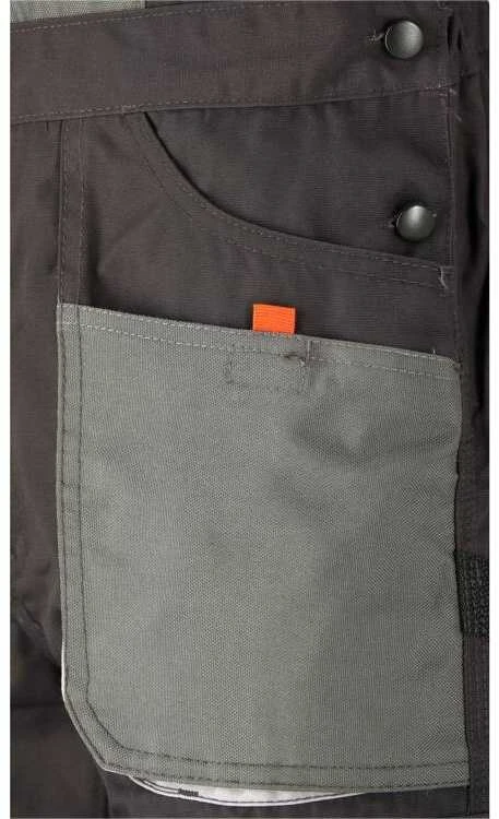 Darbo kelnės su petnešomis su 11 kišenių, L/XL dydžio, juodos ir pilkos spalvos, vyrams