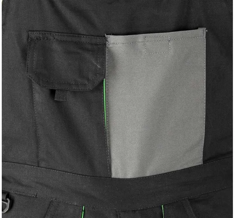 Darbo kombinezonas su 10 kišenių, dydis 2XL, medvilniniai darbo drabužiai, juodi, pilki ir žali, vyrams