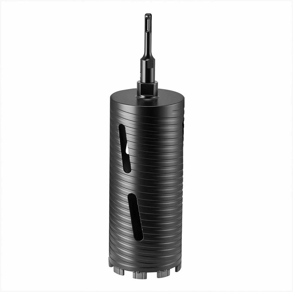 Deimantinė gręžimo karūna gelžbetoniui, raudonoms plytoms ir mūrui, sausas deimantinis gręžimas su 3 adapteriais, 102 mm skersmuo, sauso gręžimo karūna, betono grąžtas