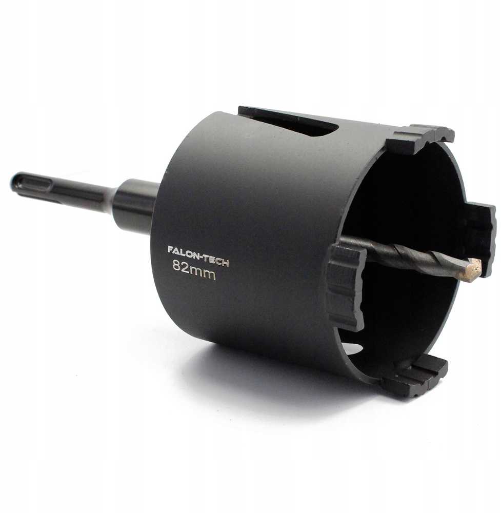 Deimantinis karūninis grąžtas 82mm, betonui, plytoms ir silikatui, 4 segmentų turbo, su SDS+ adapteriu, profesionalus montavimo grąžtas