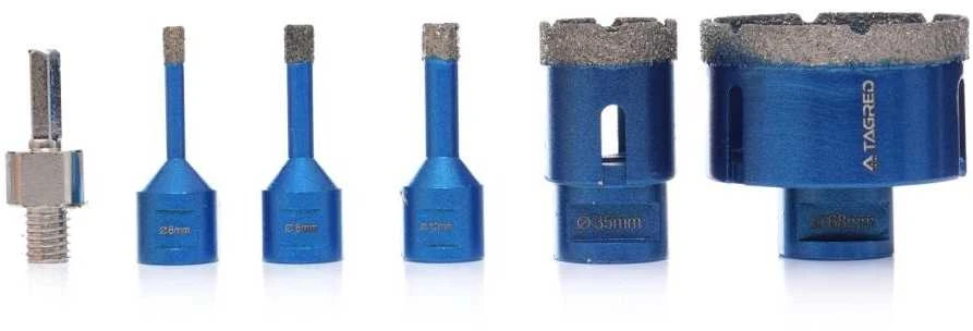 Deimantinių grąžtų rinkinys keramikoms, porceliano plytelėms, akmeniui, 6mm-68mm, sauso gręžimo rinkinys, plytelių gręžimo grąžtai