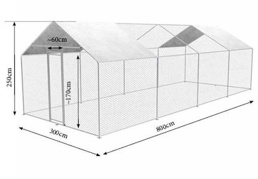 Dengtas gyvūnų aptvaras, didelis paukščių narvas, cinkuoto plieno vielos tinklelis, modulinis gyvūnų aptvaras, lauko gyvūnų voljeras