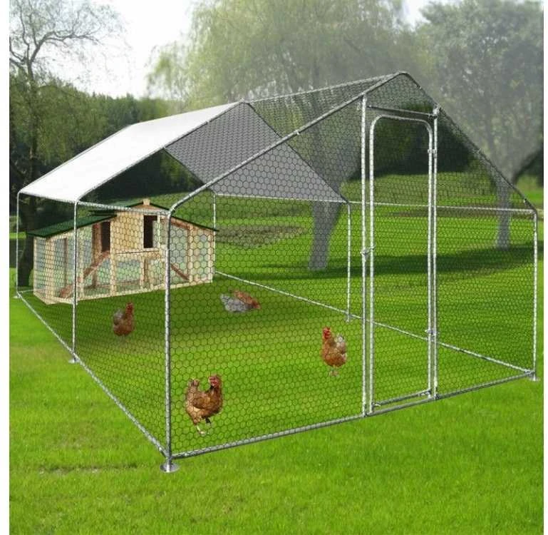 Dengtas gyvūnų voljeras, didelis paukščių narvas, cinkuoto plieno gyvūnų aptvaras, 3x4x2.5m gyvūnų pastogė, lauko gyvūnų aptvaras