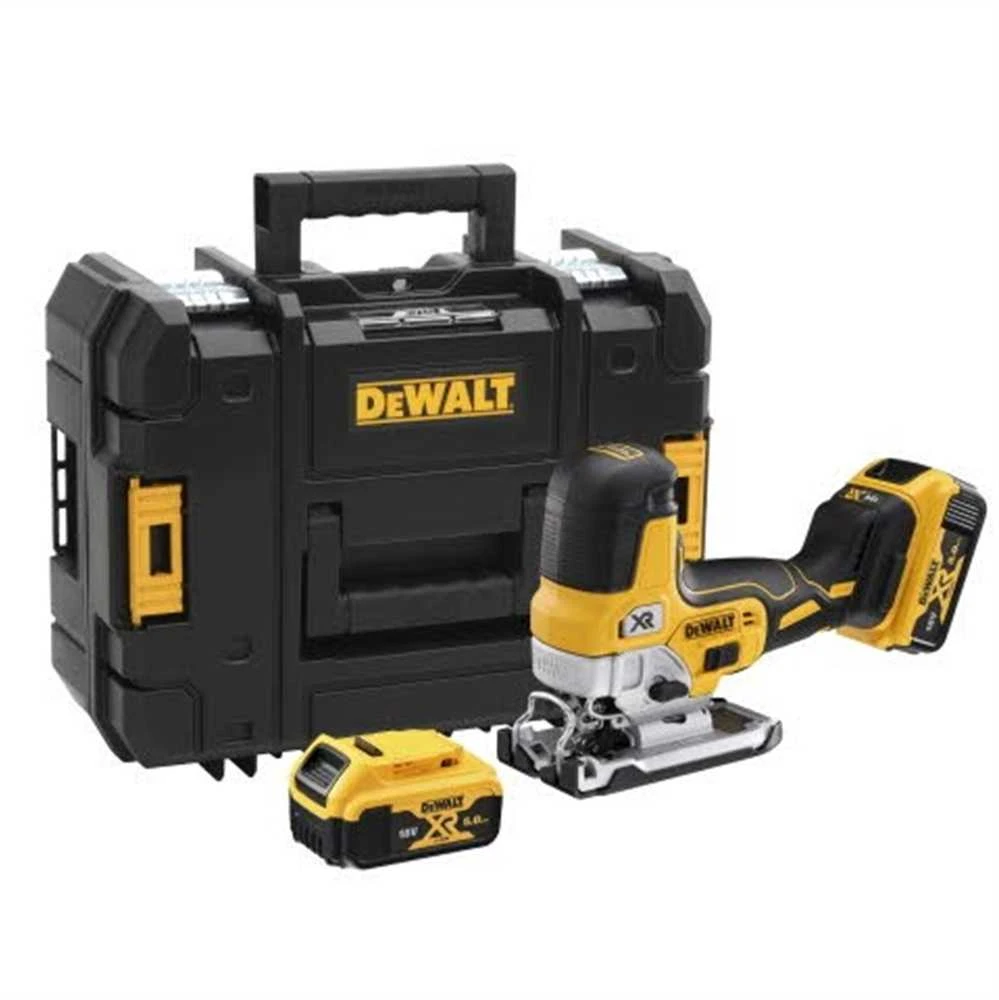 Akumuliatorinis siaurapjūklis DeWalt DCS335P2; 18 V; 2x5,0 Ah akum.