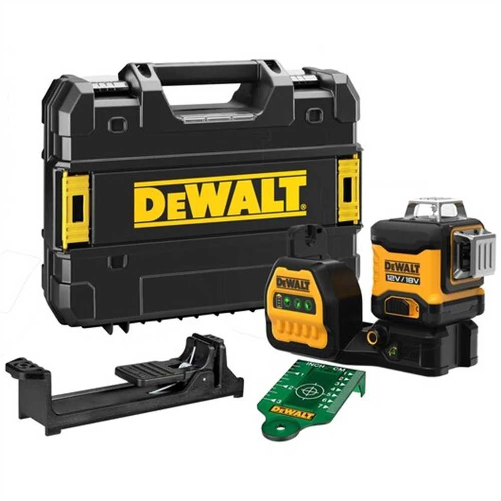 DeWalt kryžminių linijų lazerinis nivelyras DCE089NG18, 12V/18V, žalias, be akumuliatoriaus ir kroviklio