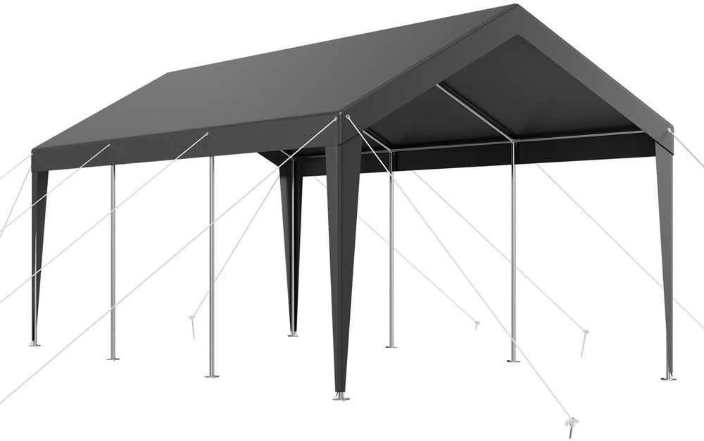 VEVOR Automobilio pastogė 3 x 6 m pilka