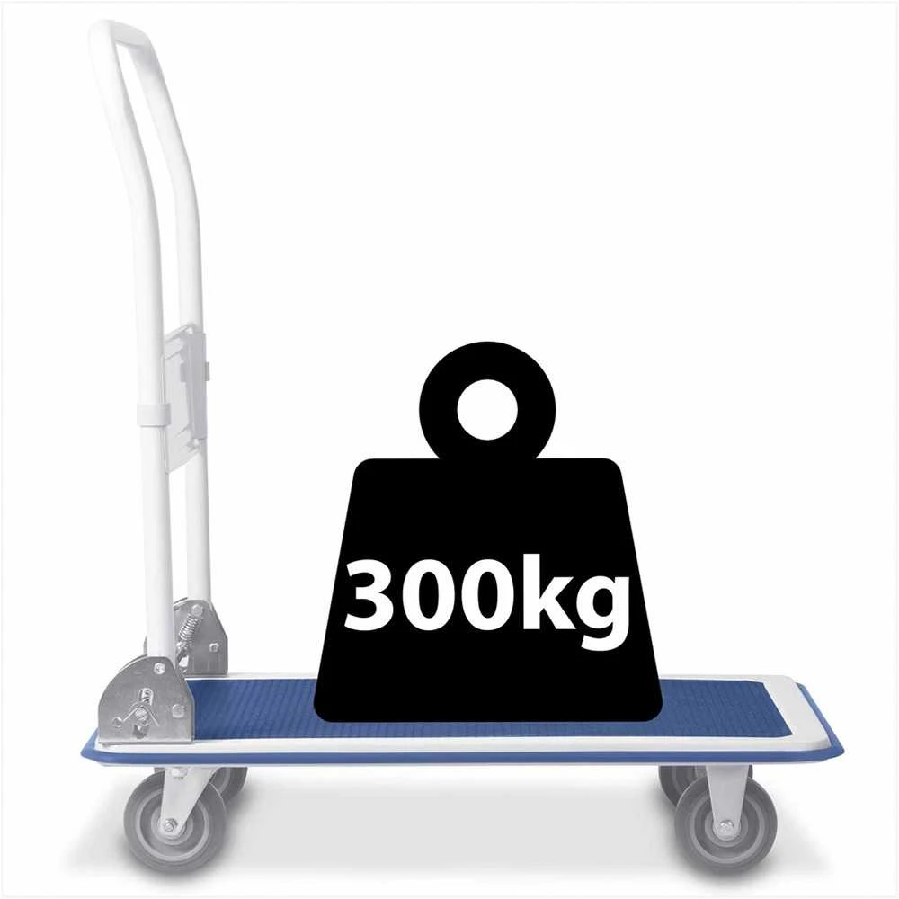 Humberg Didelės apkrovos rankinis vežimėlis, 300 kg talpa, sulankstomas platforminis vežimėlis, sandėlio transportavimo vežimėlis, pramoninis vežimėlis