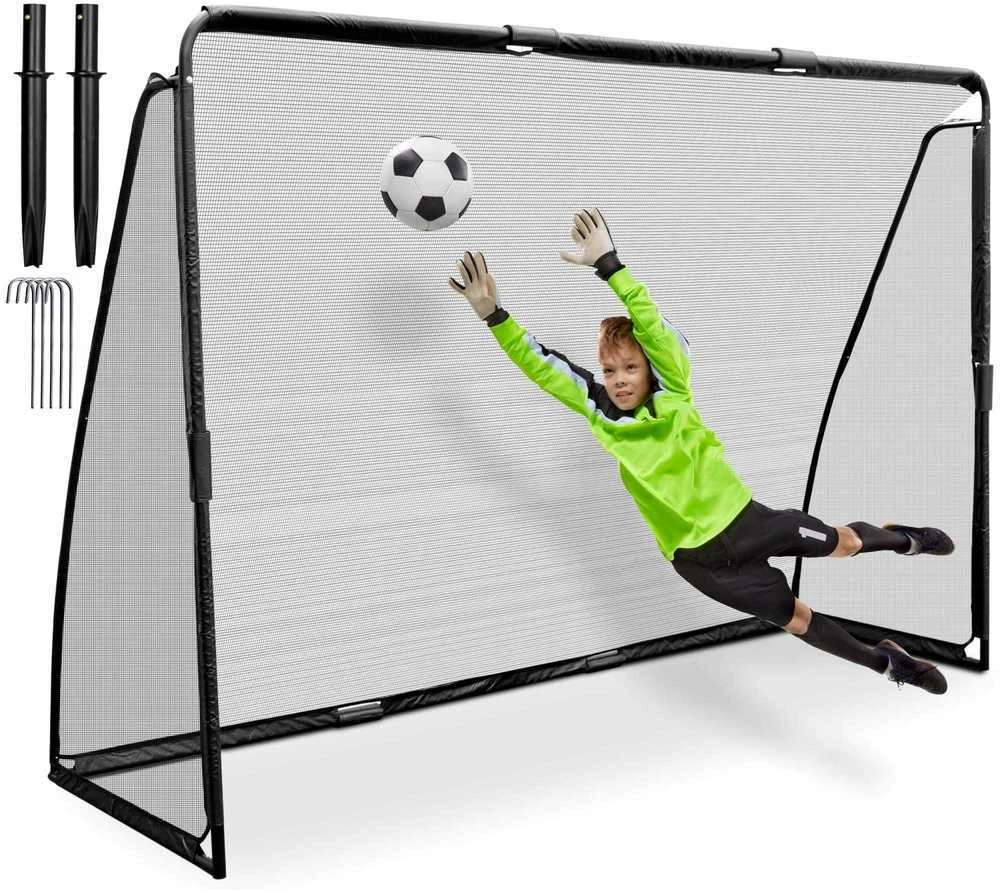 Dideli futbolo vartai 300 x 200 cm, tvirtas tinklas, juodi sodo vartai, lauko treniruočių vartai, futbolo vartai namams, dideli futbolo vartai sodui