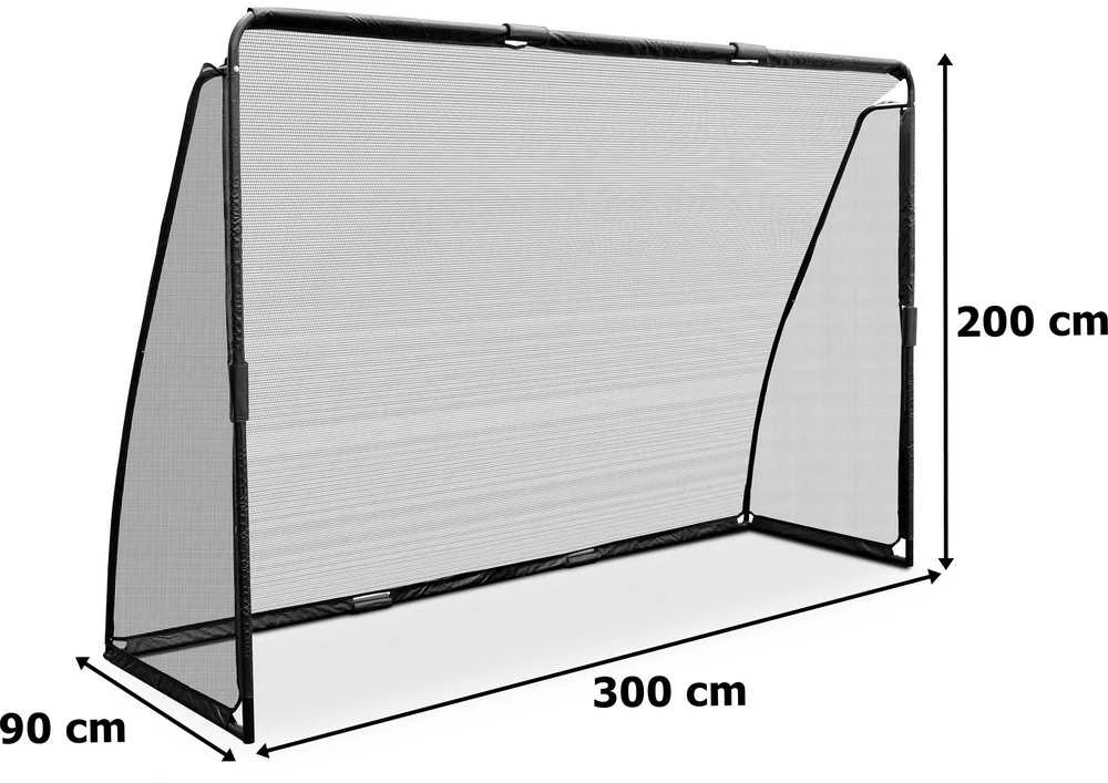Dideli futbolo vartai 300 x 200 cm, tvirtas tinklas, juodi sodo vartai, lauko treniruočių vartai, futbolo vartai namams, dideli futbolo vartai sodui