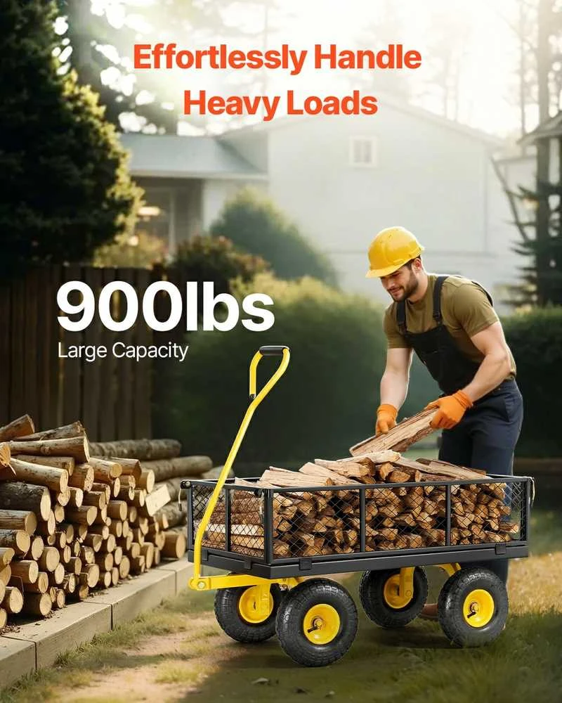 VEVOR Plieninė sodo vežimėlis 408 kg talpa