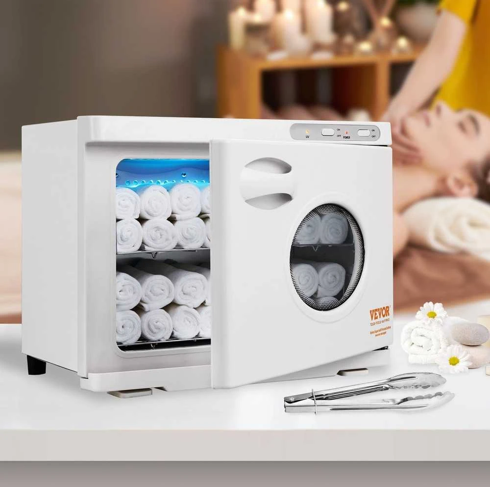 Didelis karštų rankšluosčių šildytuvas 23 l, nerūdijančio plieno, veido procedūroms, spa, salonui, namams, UV sterilizatorius