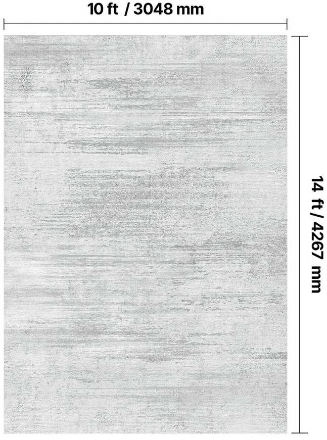 Didelis pilkas kilimas, modernus dirbtinio kašmyro kilimėlis, neslystantis svetainės kilimas, 3.05x4.27 m grindų danga, minkštas pūkuotas kambarinis kilimas