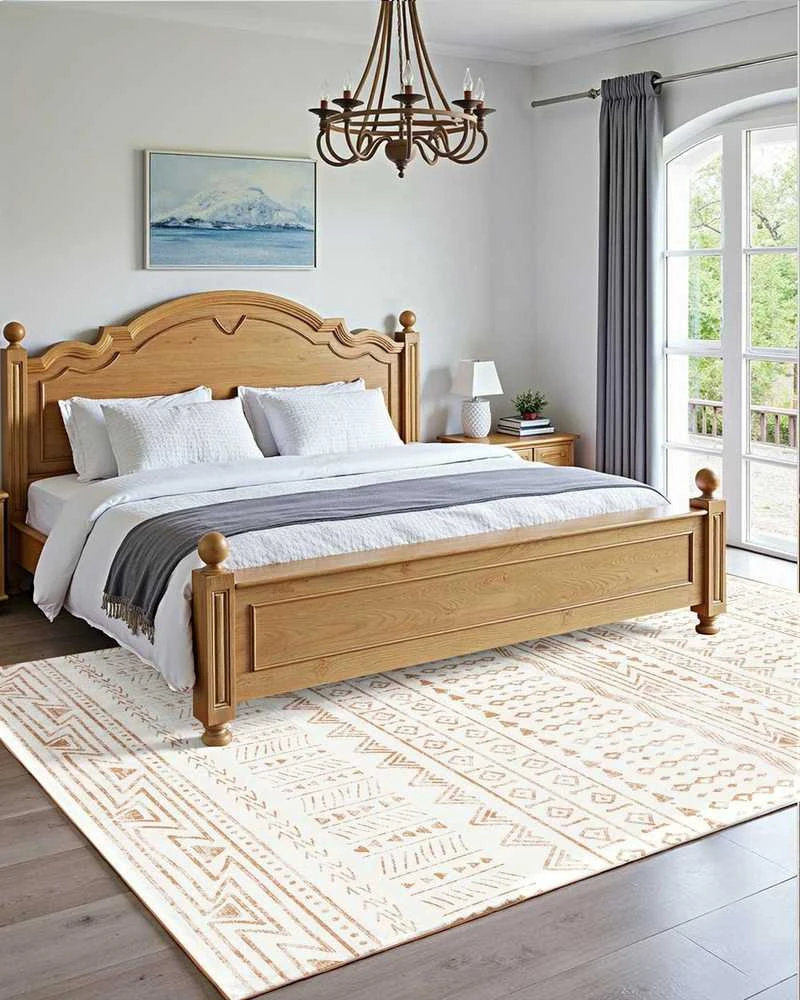 Didelis plaunamas kilimas, neslystantis svetainės kilimas, minkštas modernus miegamojo kilimas, smėlio spalvos kilimas 183x274 cm, tinkamas augintiniams ir vaikams
