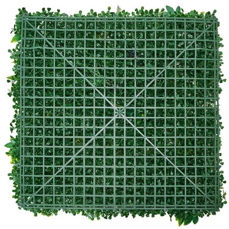 Dirbtinės žolės sienų plokštės 12 vnt., 3D žaluma dekorui, 500x500x50mm dekoratyvinės sienos panelės, žali lapai, vertikalus apželdinimas