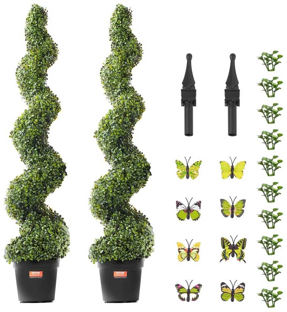 Dirbtinis buksmedžio medis 152.4 cm, 2 vnt., UV spinduliams atsparus lauko dekoras
