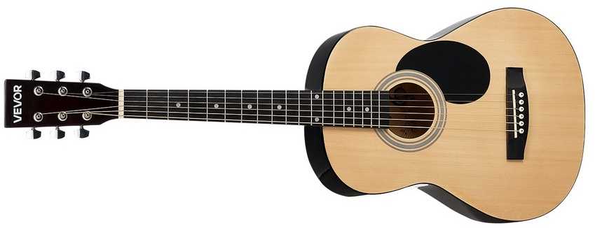 Dregnot akustinė gitara, pradedantiesiems, natūrali, 91.44 cm, paaugliams, jaunimui, studentams