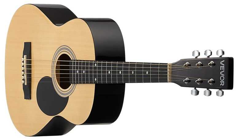 Dregnot akustinė gitara, pradedantiesiems, natūrali, 91.44 cm, paaugliams, jaunimui, studentams