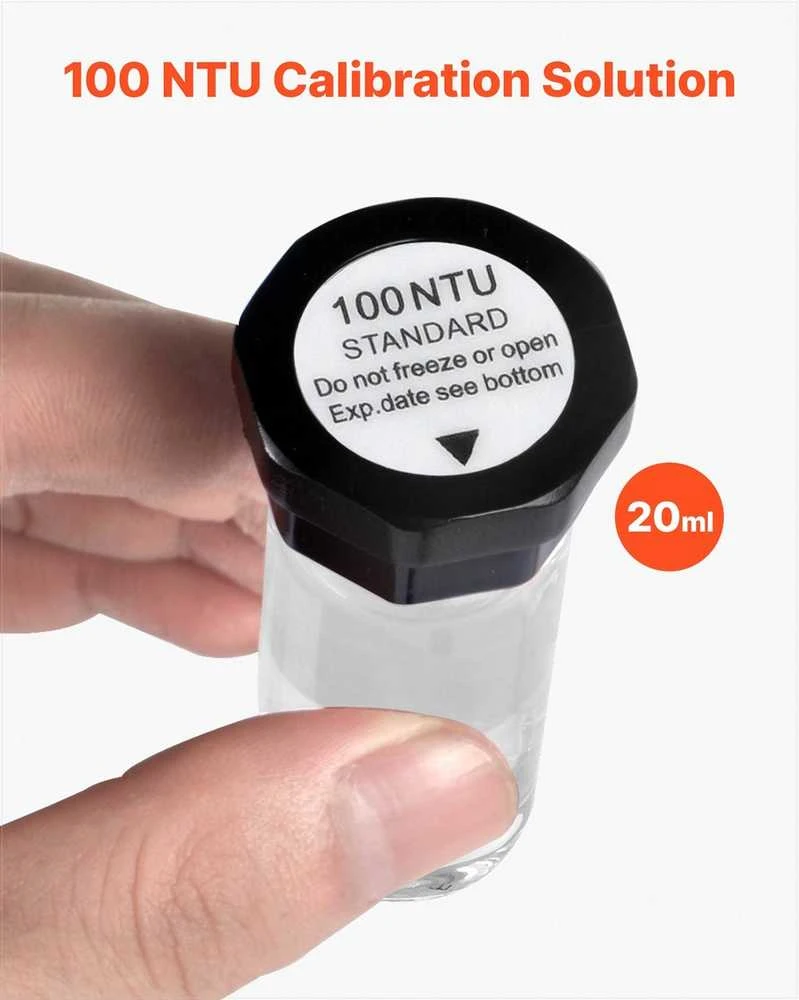 Drumstumo kalibravimo tirpalų rinkinis drumstumo matuoklio kalibravimui, 4 dalių rinkinys su smūgiams atspariu įdėklu, standartiniai NTU tirpalai, kalibravimo papildymo rinkinys, vandens analizės priemonės