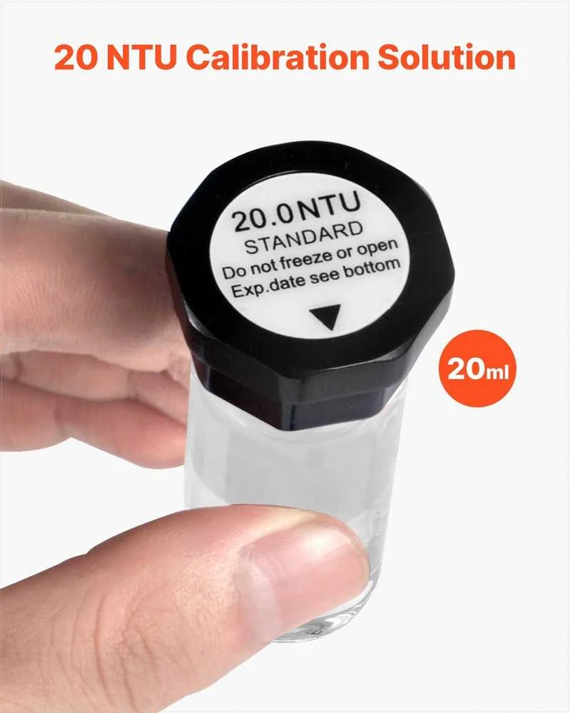 Drumstumo matuoklio kalibravimo tirpalų rinkinys, 4 dalių rinkinys su smūgiams atspariu įdėklu, standartiniai drumstumo tirpalai, papildymo rinkinys, vandens analizės priemonės
