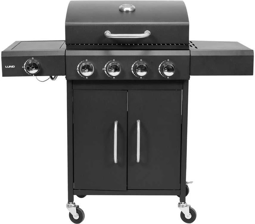Dujinis grilis, 4+1 degikliai, 14.4kW didelė galia, su šoniniu degikliu, nešiojamas lauko grilis maisto gaminimui ir pramogoms