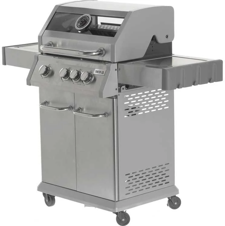 YATO DUJINĖS GRILLĖS 3+1 NERŪDIJANČIOJO PLIENO 11,5KW / STIKLAS