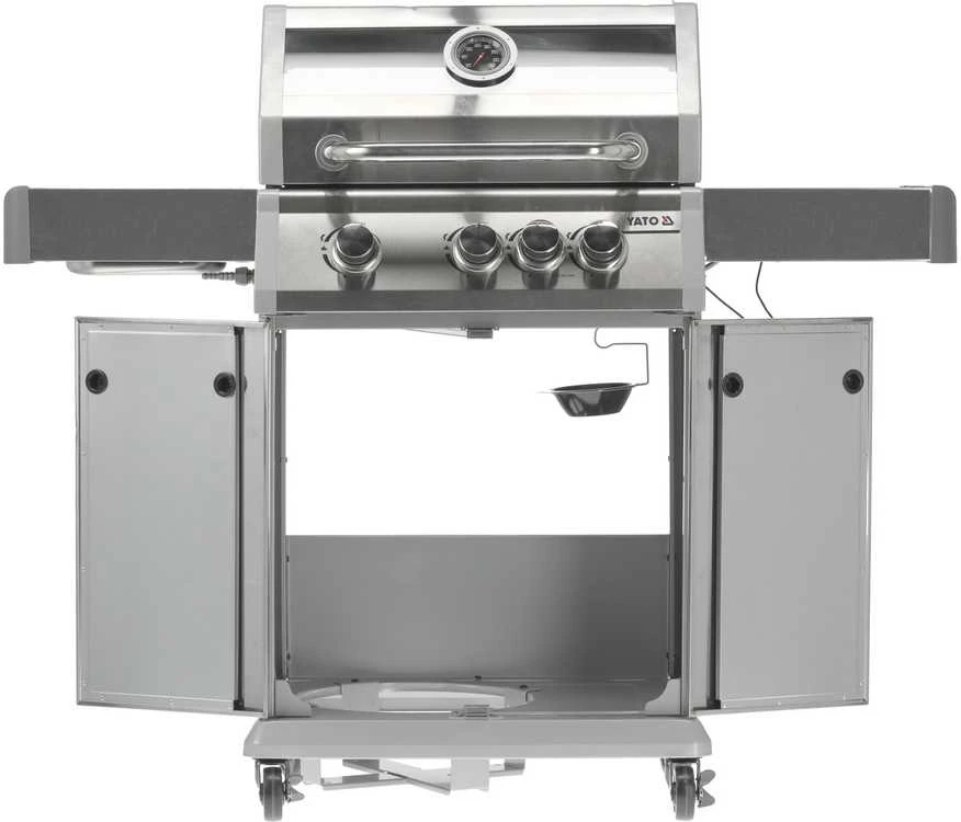 YATO DUJINĖS GRILLĖS 3+1 NERŪDIJANČIOJO PLIENO 11,5KW / STIKLAS