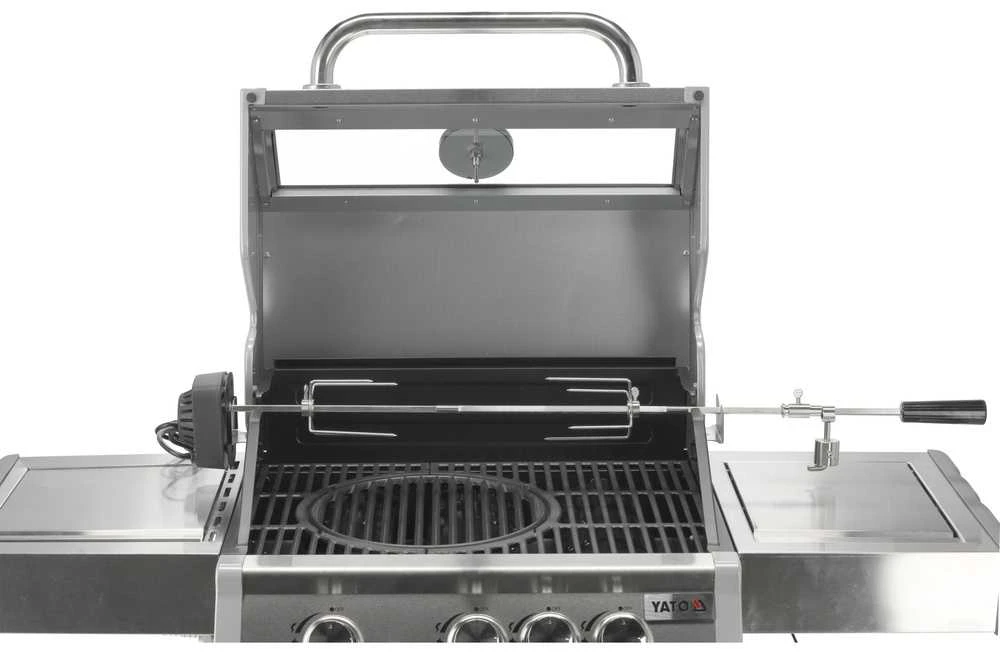 YATO DUJINĖS GRILLĖS 3+1 NERŪDIJANČIOJO PLIENO 11,5KW / STIKLAS