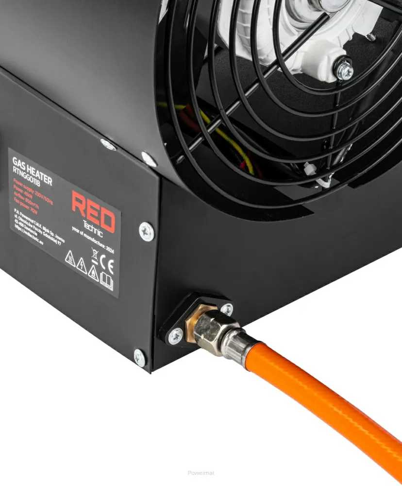 Red Technic Dujinis šildytuvas Raudona Technic RTNGG0118, 45 kW su termostatu