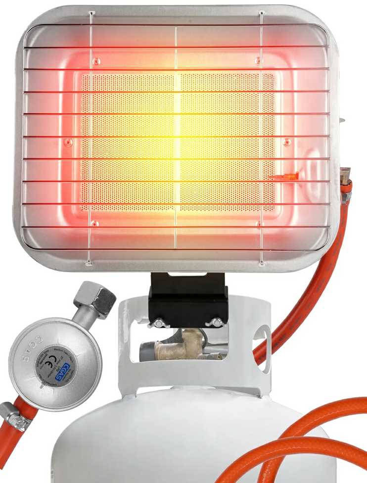 Dujinis šildytuvas, dirbtuvėms ir garažams, reguliuojama galia, su žarna ir reguliatoriumi, 4500W keraminis infraraudonųjų spindulių šildytuvas