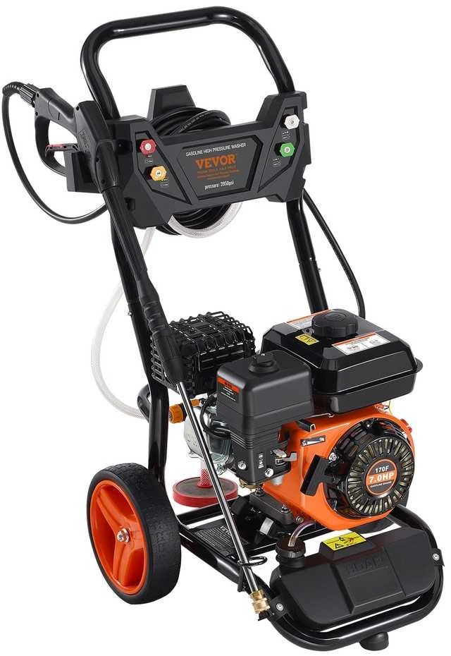 Dujinis slėginis ploviklis, aukšto slėgio ploviklis su purkštukų rinkiniu automobilių valymui, 3950 PSI, 10L/min, nešiojamas dujinis slėginis ploviklis