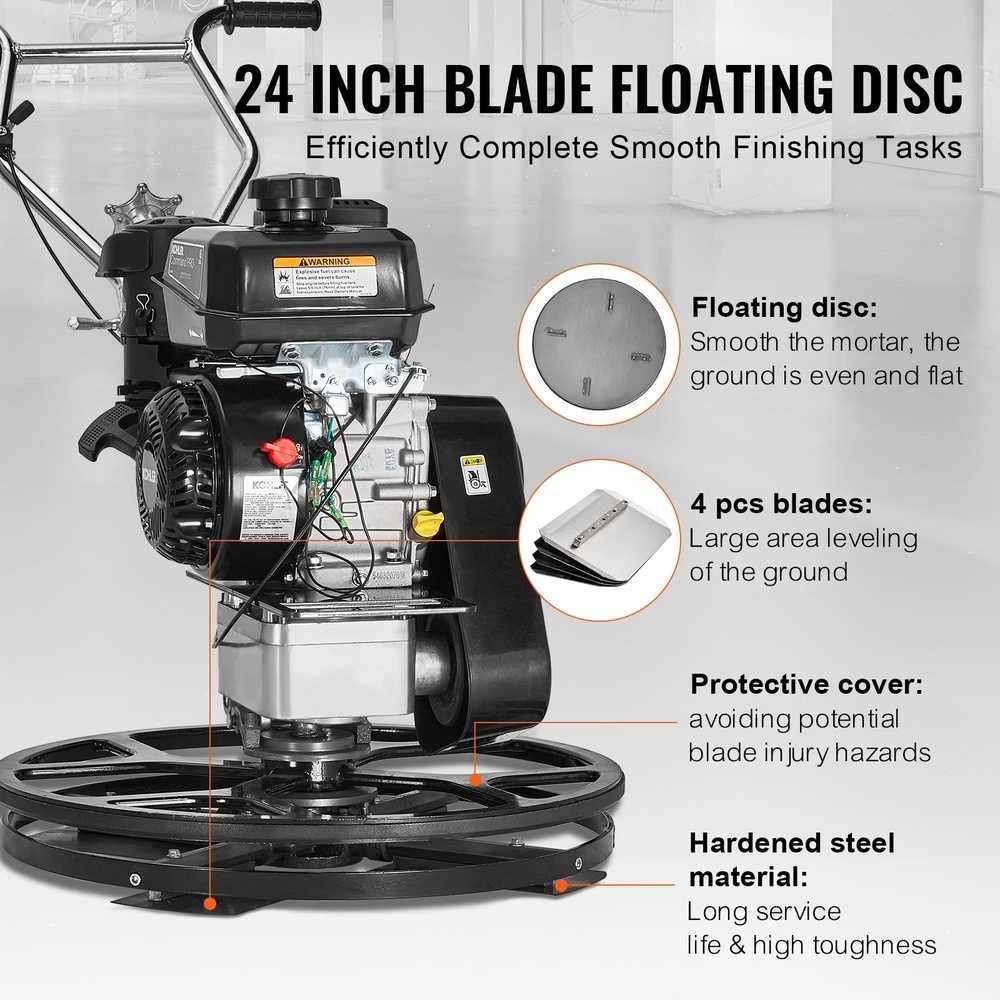 Dujomis varoma betono glaistyklė, 6HP stumiama glaistyklė, sunkiasvorė betono plūdės mentė, cemento apdailos įrankiai