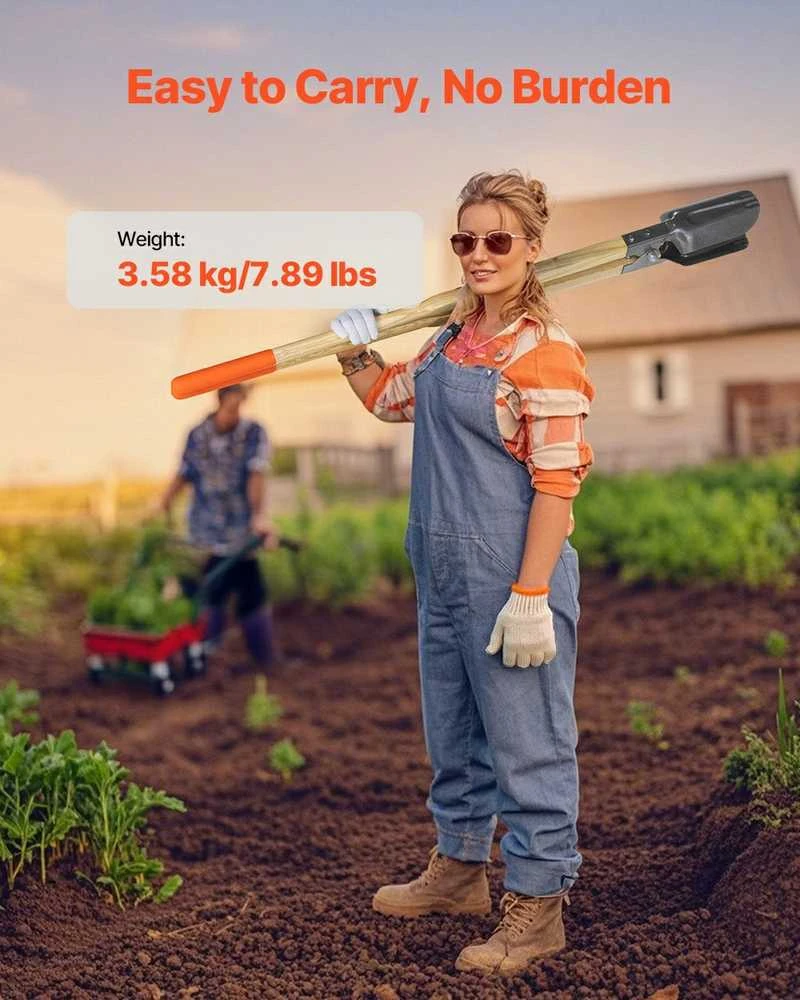 VEVOR Žemės grąžtas su medine rankena ir skalės žymėmis